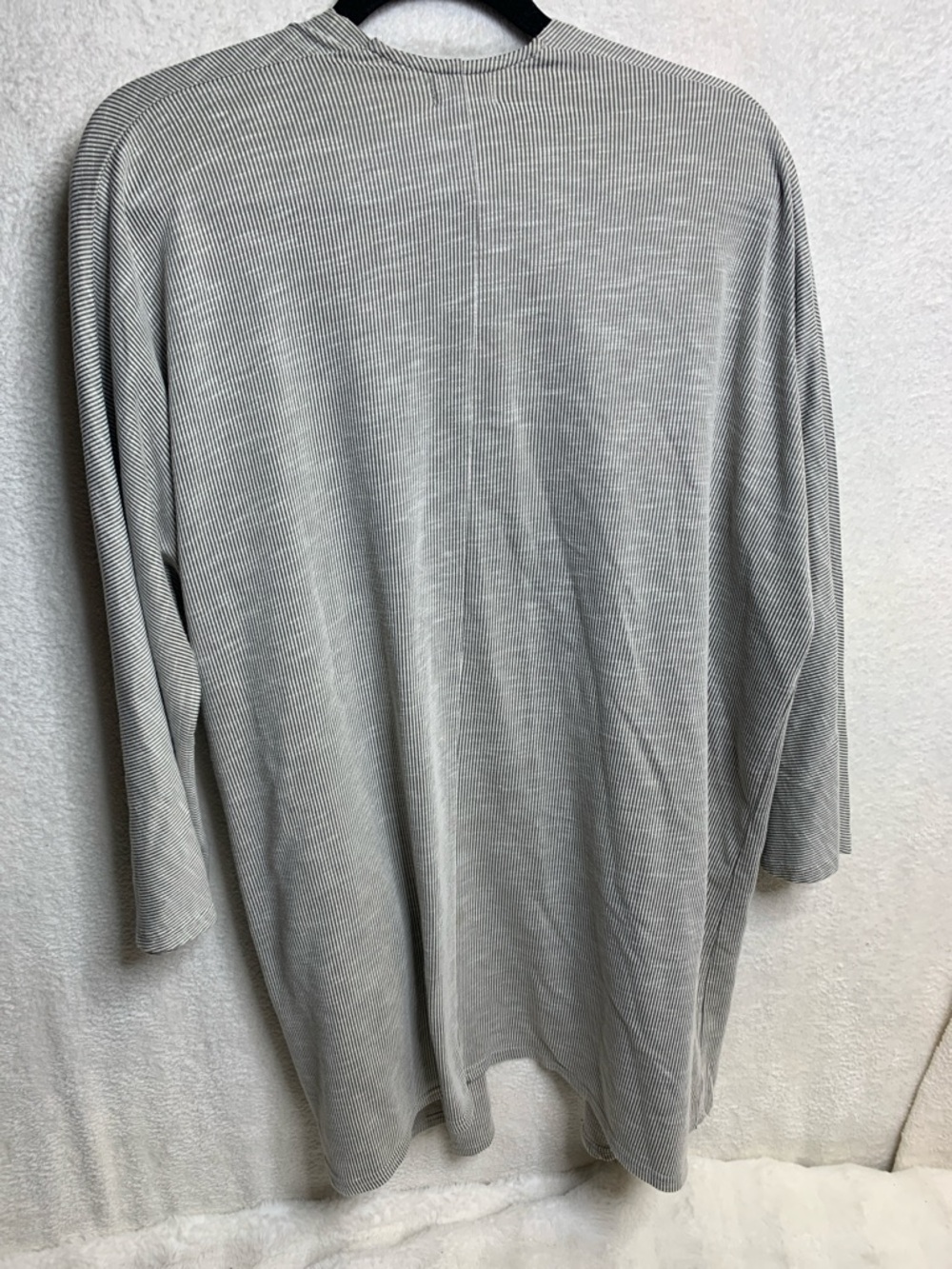 DONNI. Light Gray Ribbed Open Cardigan - Picture 3 of 3